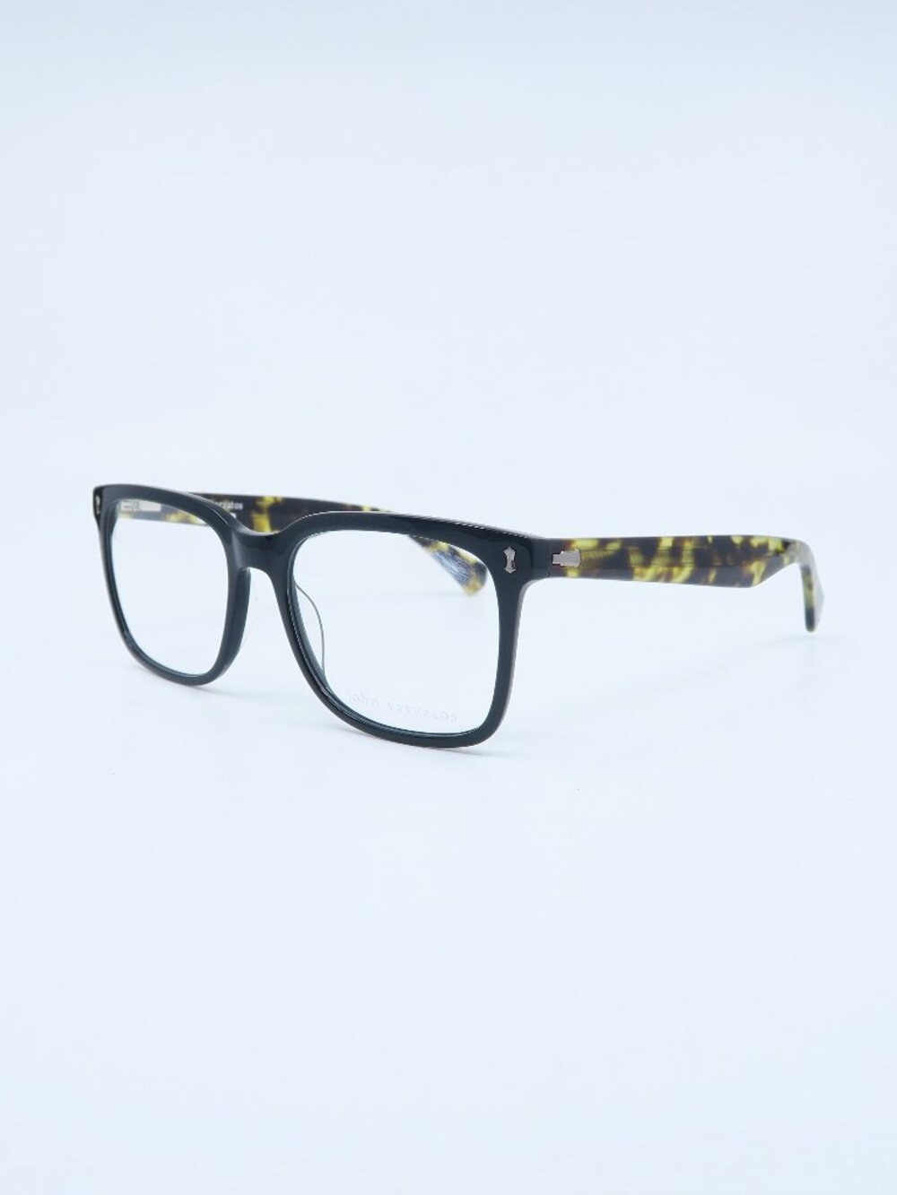 John Varvatos V415 54mm Black & Havana Temples, New Square Men's Eyeglasses.